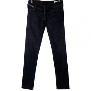 Diesel Low Rise Matic Slim-Tapered Jeans Wash 008Z1 Black Denim Jeans W25